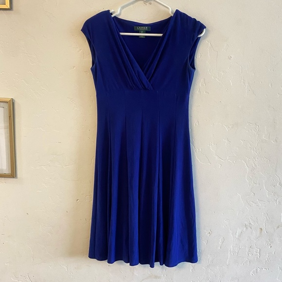 Lauren Ralph Lauren Purple Cap Sleeve Sheath Dress 2 Petite - Picture 1 of 8